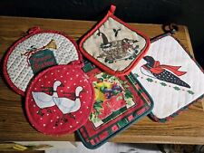 Vintage Set Of Holiday Hotpads- Christmas/ Ducks/ Geese picture