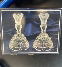 Pair of Bristol Vintage Lead Crystal Candle Sticks Holders 315102 W/24% Lead picture