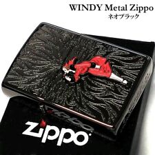 Zippo Windy Metal Girl Neo Black Red Regular Case Oil Lighter Japan picture