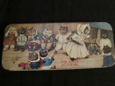 vintage pencil tin box, Cat's Academy, Louis Wain Cat Art, Made in England picture