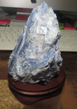 LARGE GORGEOUS SPECIMEN OF BLUE KYANITE ON AN WOOD STAND picture