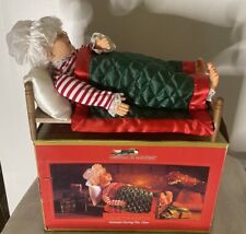 Vintage 1995 Telco Mrs. Sleeping Santa Claus Snoring Whistling Christmas Works picture