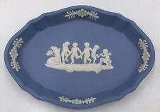 Wedgwood Jasperware Oval Trinket Pin Tray Made In England 4.5”x 3.25” picture