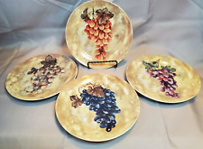 I. Godinger & Co. Wine Grapes Decorative Wall Porcelain Plates 7.5 in. Set of 4 picture
