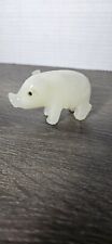 Vintage hand carved stone PIG White Opal like color Polished Pre-Owned picture