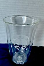 Starbucks Teavana Bodum Clear Etched Double Wall Glass Cup 13.5 fl oz picture