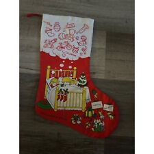 Vintage Joan Walsh Anglund Christmas Stocking 1972, 1974, 1975, 1977 picture