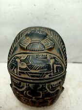 RARE ANTIQUE ANCIENT EGYPTIAN Scarab Good Luck Magic Writing Hiroglyphic 1635 Bc picture