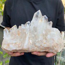 8.3lb Large Natural White Clear Quartz Crystal Cluster Rough Healing Specimen picture
