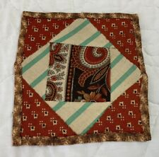Vintage Antique Patchwork Quilt Table Topper, Small, Square & Triangles, Early picture