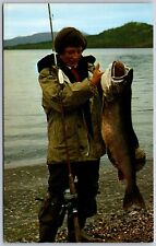 Postcard AK Alaska Fishing 36 Pound Trout AK01 picture