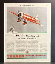1931 Texaco Prop Plane #13 Gasoline Motor Oil Capt Frank Hawks Heaslip Art  Ad picture