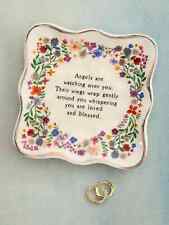 NATURAL LIFE ANGELS ARE WATCHING OVER YOU 3.5” X 3.5” TRINKET DISH picture