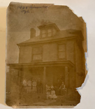 Antique Photo Family in Front of Home 1425 Belasco Ave Pittsburgh, PA picture