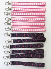 Wholesale Bulk Lot 12 PCS Breast Cancer Awareness Wristlet Keychains Mix #2 picture