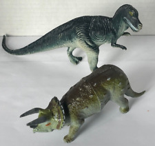 Vintage Triceratops & Tyrannosaurus Dinosaur Larami Corporation Toy picture