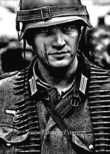 1940'S WW2 German Soldier Handsome Up Close Portrait Photo 4