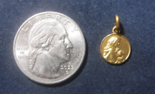Petite Mother and Child Rome Souvenir Medal Gold Plated Sterling Silver picture