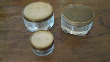 Three Vintage Glass Dresser Powder Jars - EUC picture