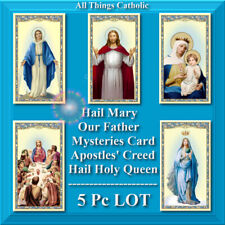Prayer Card 5 pcs Lot for Saying Rosary Our Father Hail Mary Apostles' Creed set picture
