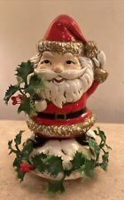 Vintage Musical Claus Figurine Rotates Plays Jingle Bell Works Japan picture