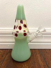 6” Premium Glass Water Pipe Art Green Lava Lamp 14mm picture