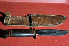 MARBLE'S USA vintage WW2 WWII Ideal hunting knife Bakelite pommel and sheath picture