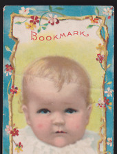 1880's  ITHACA NY TRADE CARD ADV BOOKMARK, MEHLIN PIANOS, SWEET BABY FACE  C748 picture