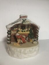 VINTAGE Christmas Musical Ceramic/ Porcelain SANTA’S WORK SHOP Figurine picture