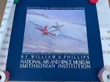 1982 WILLIAM PHILLIPS AIR SPACE SMITHSONIAN BLACK WINGS POSTER PRINT 25x25.75 (B picture