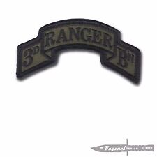 3rd Ranger Battalion Scroll - OD New Hook & Loop - Modern - 3 7/8