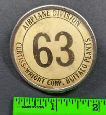 Vintage Curtiss Wright Airplane Division Buffalo Employee Pinback Pin picture