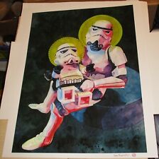 Star Wars Art Print 20 x 16 Lou Pimentel - Stormtrooper with Lego child picture