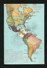 Kiss of the Oceans, Panama Canal Map Postcard, Unposted, Damaged Back picture
