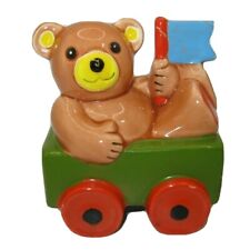 Vintage Enesco Bear in Wagon Bank Replacement Piece for Train Set 1984 picture
