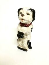 Staffordshire Standing Begging Black White Dog Ceramic Figurine 9