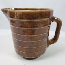 Vintage Farmhouse Country Ceramic USA Pitcher 5 Inch Tall Brown picture