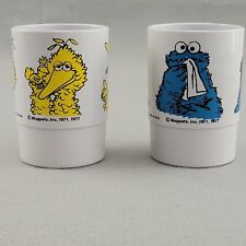 Vintage 1977 Sesame Street Cookie Monster Big Bird Plastc Stackable Cup picture