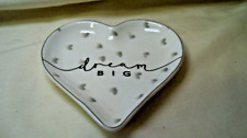Dream Big Heart Shaped Trinket Dish Ceramic/Porcelain picture