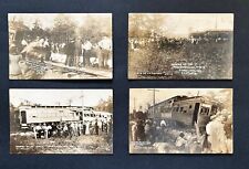 1910 Wabash Valley (Kingsland, Indiana)  train crash FOUR RPPCs picture