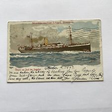 Norddeutscher Lloyd Bremen Gruss Von Bord Des Dampfers Ship Postcard Posted 1907 picture