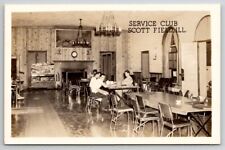 Scott Field IL RPPC Illinois Service Club With Soldiers Real Photo Postcard V28 picture