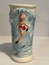 Vintage Kowloon Route 1 Saugus Mass Ceramic Tiki Surfer Girl Waves Japan picture