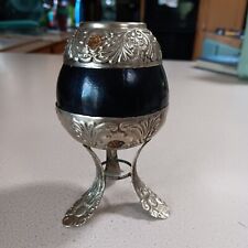 Very Nice Antique Industria Argentina Gourd Cup With Alpaca Silver picture