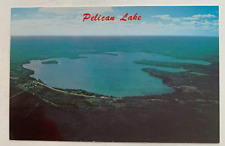 c 1960s WI Postcard Pelican Lake Antigo Wisconsin Highway 45 aerial view vintage picture