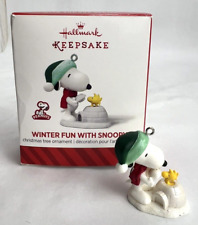 Hallmark 2014 Winter Fun with Snoopy Igloo miniature mini Christmas Ornament picture