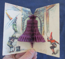 1900s Pop-Up Paper Bell Mechanical Novelty Postcard Postally Used picture