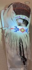 Ute Large Beaded Hide Cradle - CA 1970 By Mary Turtle - Vintage & Beautiful picture