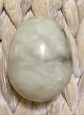 VINTAGE ITALIAN ALABASTER MARBLE EGG, White and Gray picture