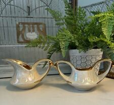 vintage 1940s Lusterware Cream and Sugar Set With 22k Gold picture